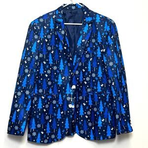 NWOT Winter Tree Holiday Sport Jacket Single Button Large